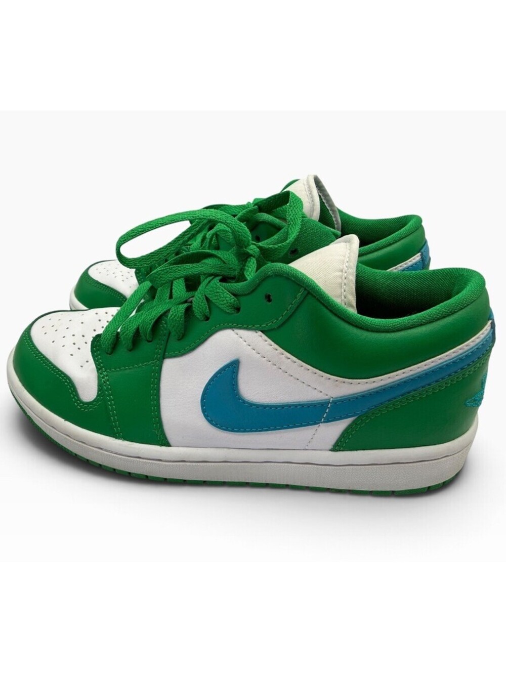 Nike Air Jordan 1 Low White Lucky Green Sneakers Size 8.5 VJ